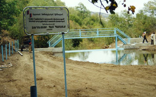 The dam built on the river Draget to feed the water reservoir